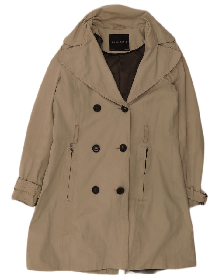 Zara Womens Trench Coat Reino Unido 16 Grande Bege