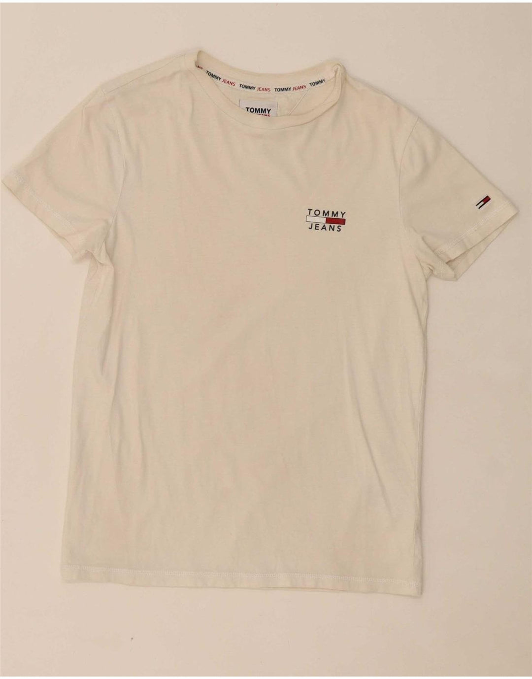 Camiseta masculina TOMMY HILFIGER XS de algodão branco
