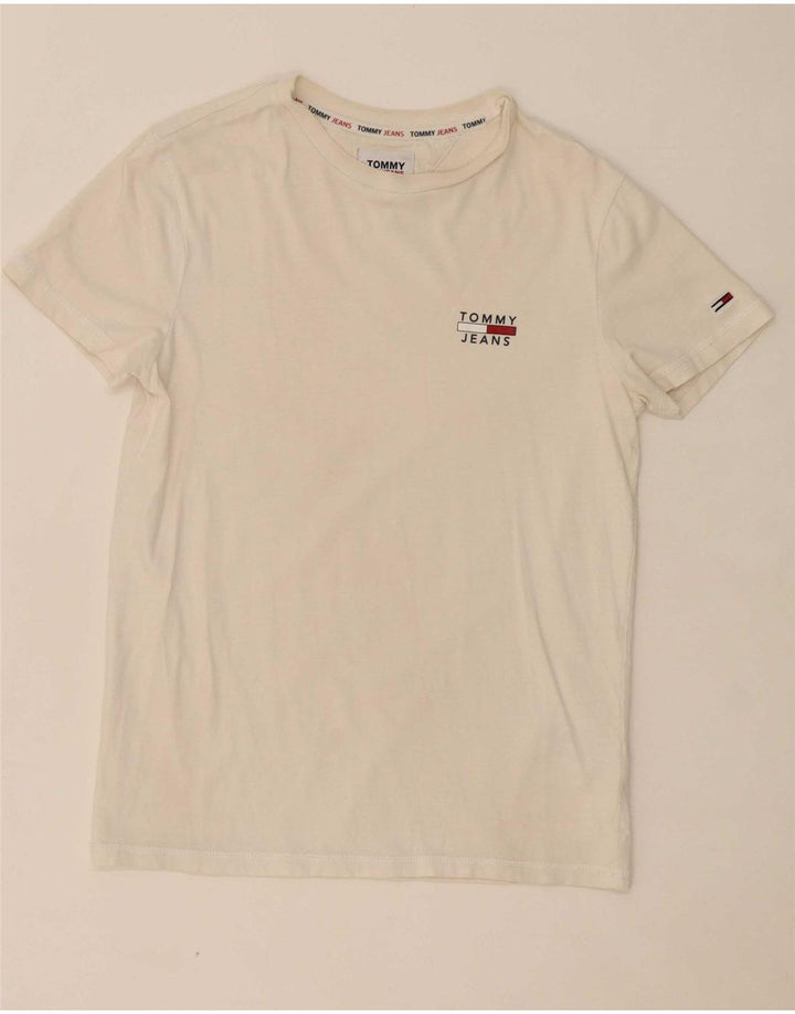 Camiseta masculina TOMMY HILFIGER XS de algodão branco