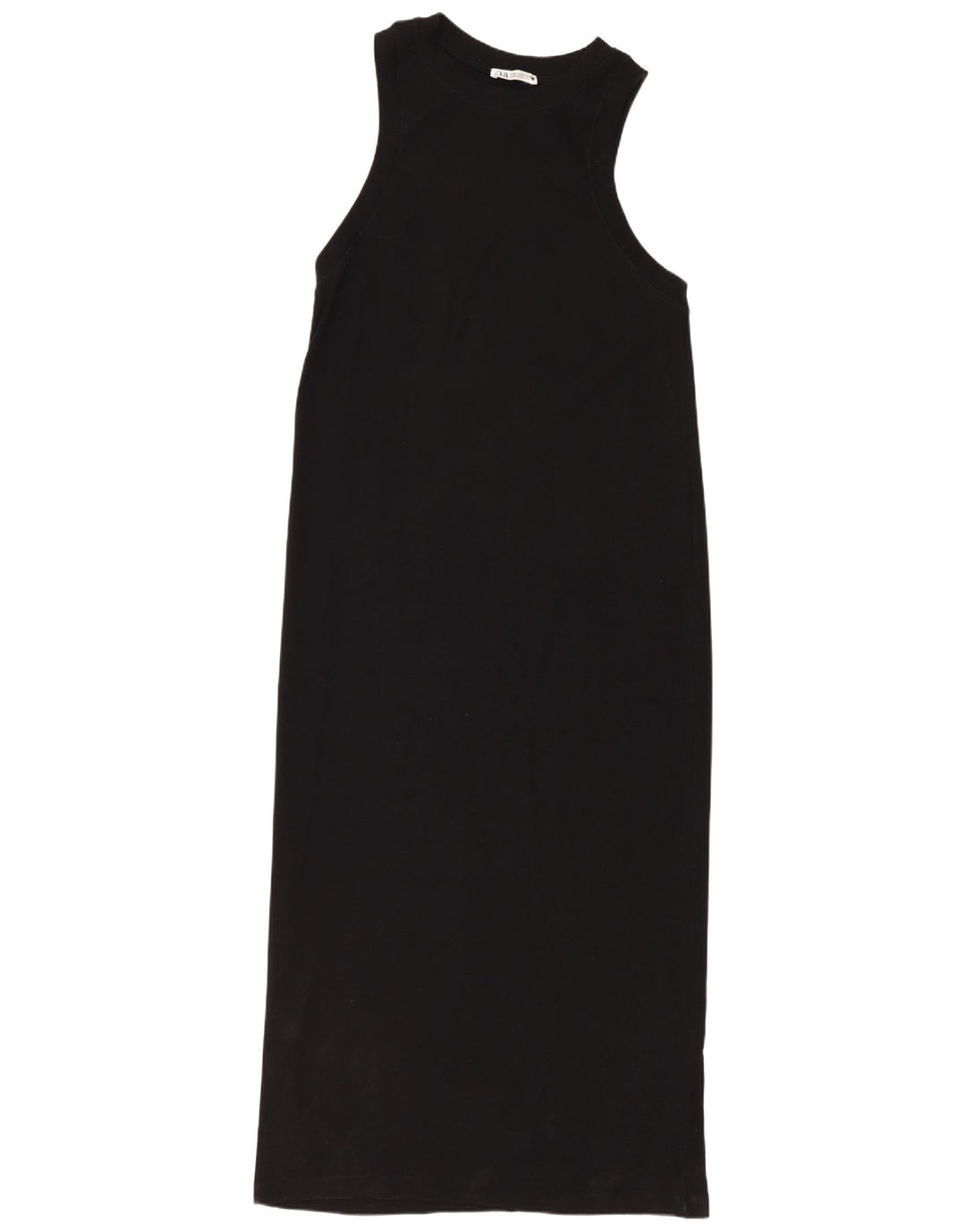 Vestido maxi feminino sem mangas Zara Reino Unido 14 algodão preto médio