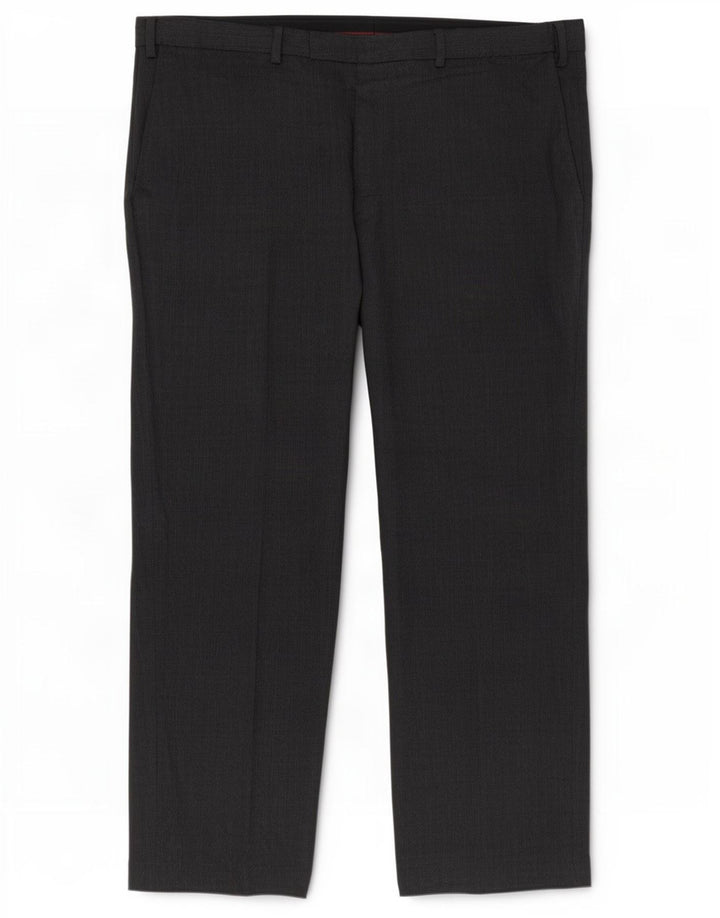 Calça casual masculina Marks & Spencer de ajuste regular W42 L29 poliéster cinza