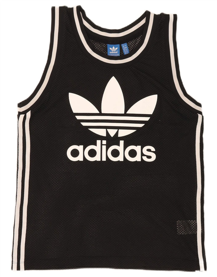 Adidas Womens Graphic Vest Top UK 12 Médio Preto Poliéster