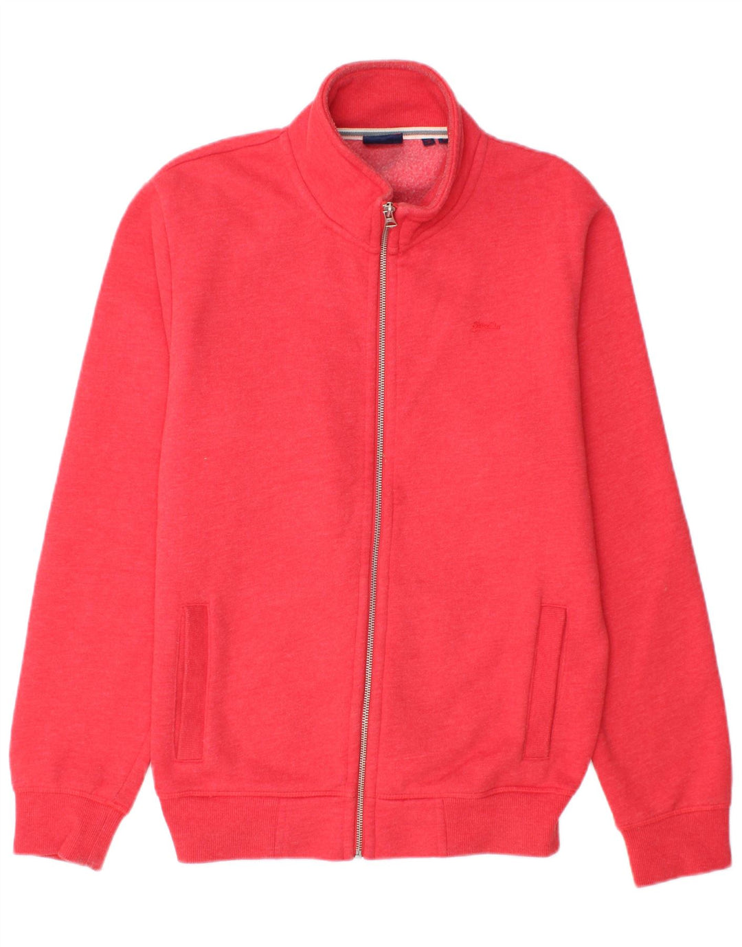 SUPERDRY Jaqueta masculina de agasalho médio de algodão vermelho