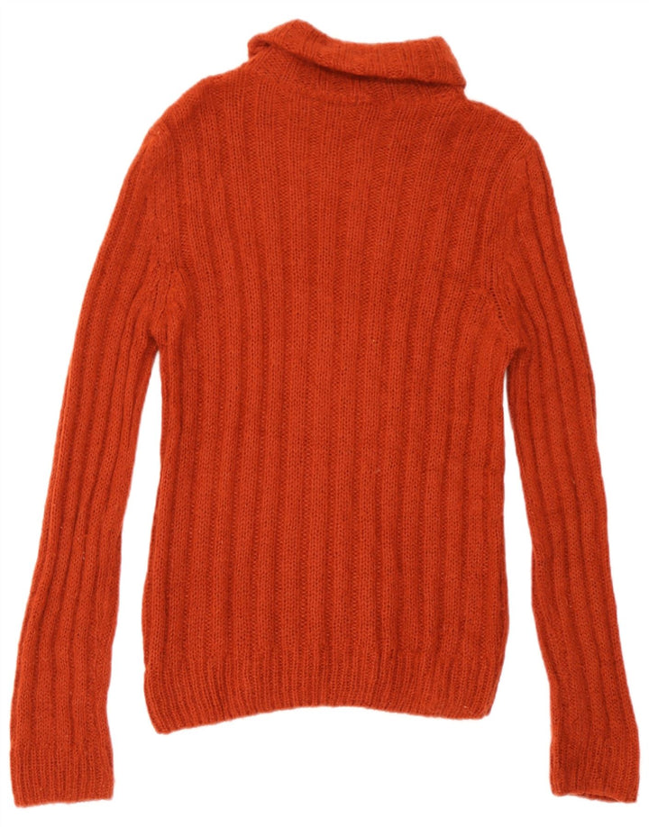 Suéter feminino Massimo Dutti com gola redonda Reino Unido 14 grande laranja
