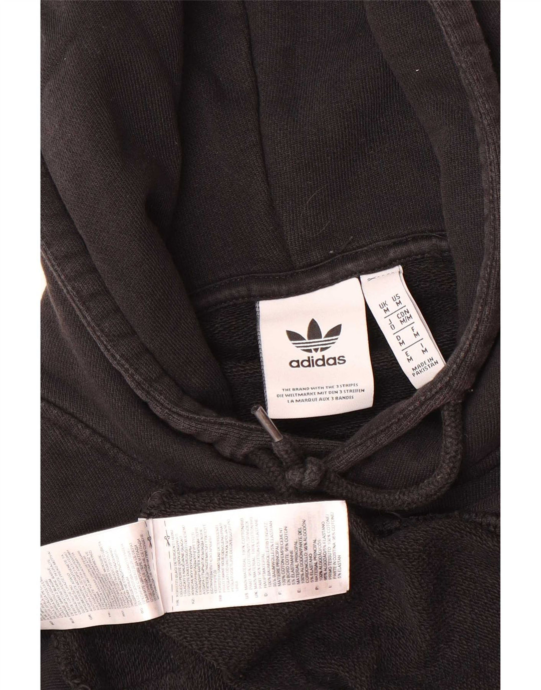 Adidas Mens Hoodie Jumper Médio Algodão Preto