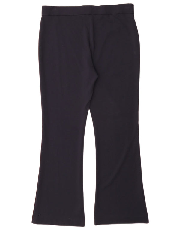 Calça flare feminina Marks & Spencer UK 14 grande W34 L31 azul marinho viscose