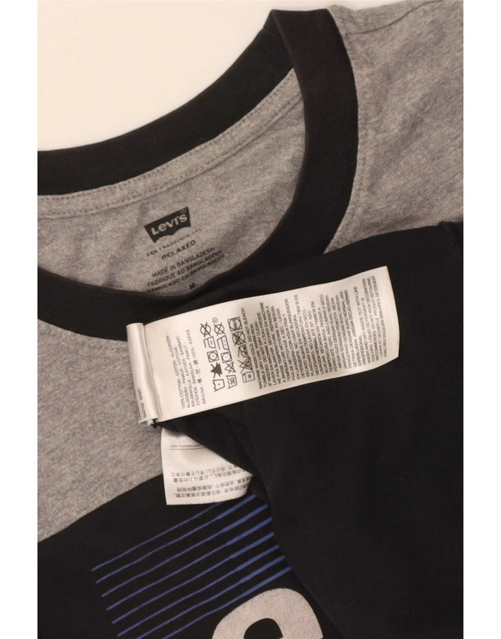 Camiseta masculina Levi's Relaxed Graphic Top Médio Preto Colorblock Algodão
