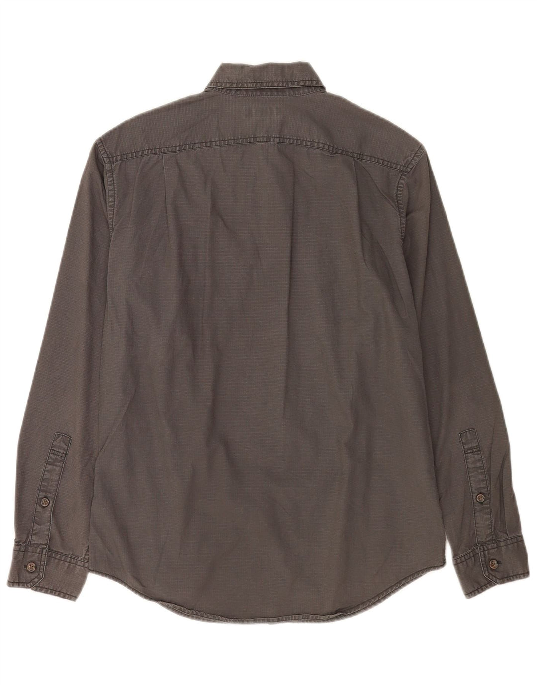Eddie Bauer Camisa masculina clássica de ajuste pequeno algodão cinza