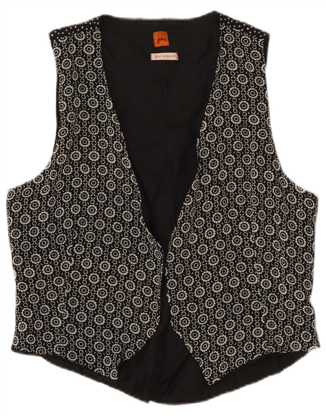 Colete feminino vintage IT 46 grande preto geométrico