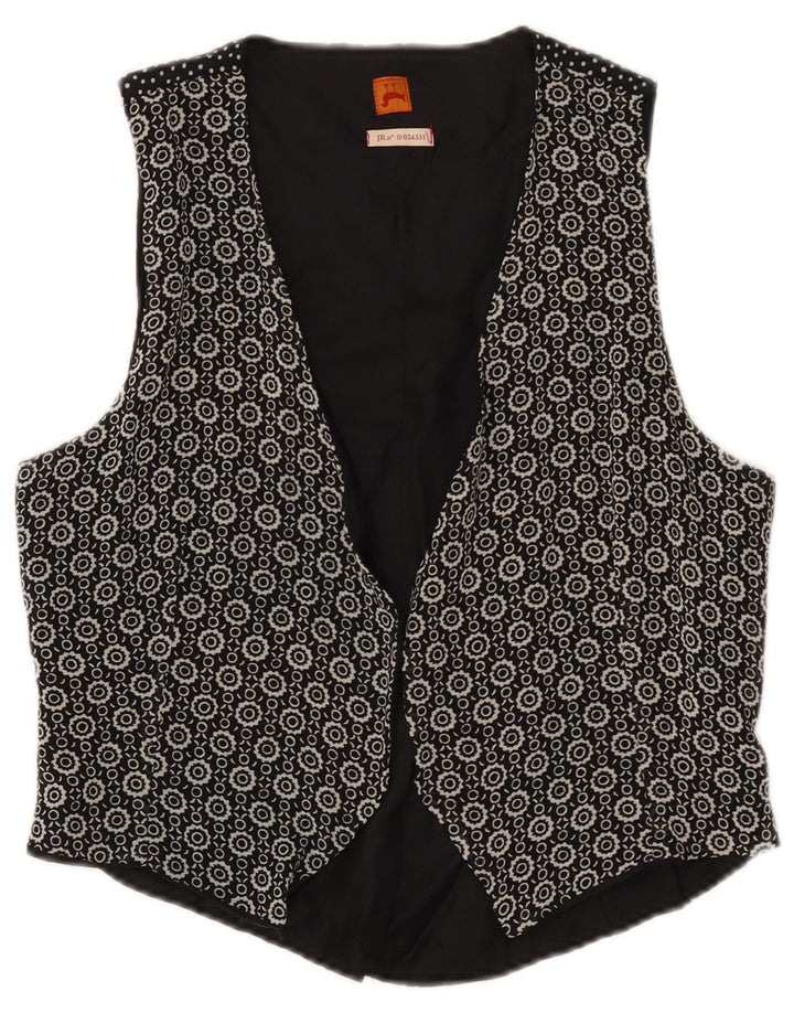 Colete feminino vintage IT 46 grande preto geométrico