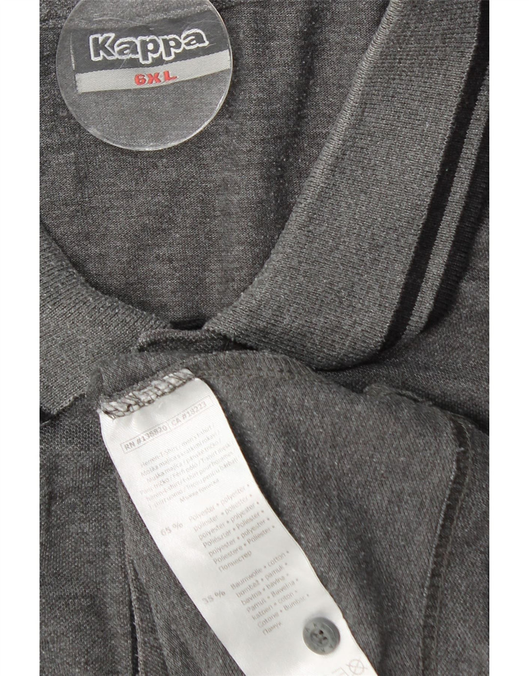 Camisa polo masculina KAPPA 6XL poliéster cinza
