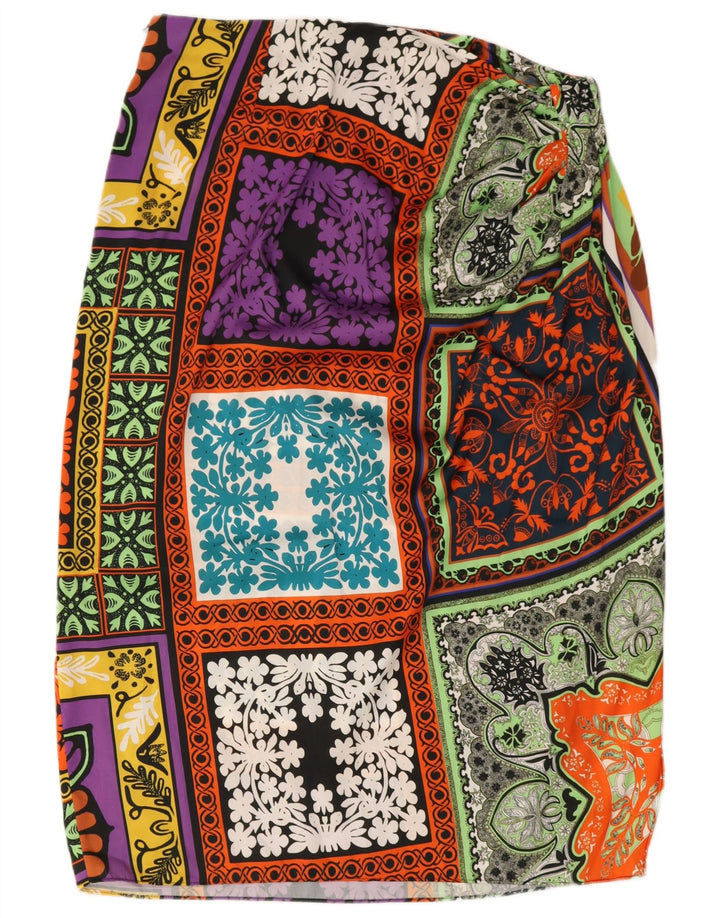 Zara Saia Midi Feminina 2XL W36 Patchwork Multicolor Poliéster