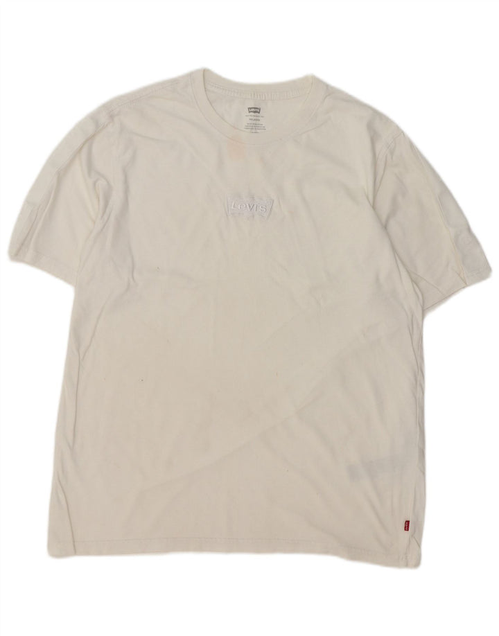 Camiseta masculina relaxada com estampa LEVI'S de algodão branco médio