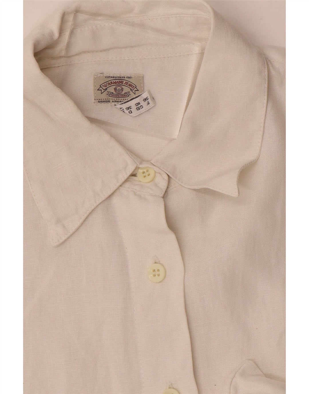 Camisa Armani Jeans Feminina Oversized UK 10 Pequena Branca