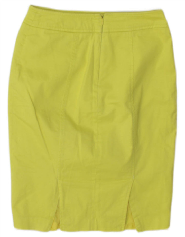Saia lápis feminina Mossimo US 4 pequena W27 algodão amarelo