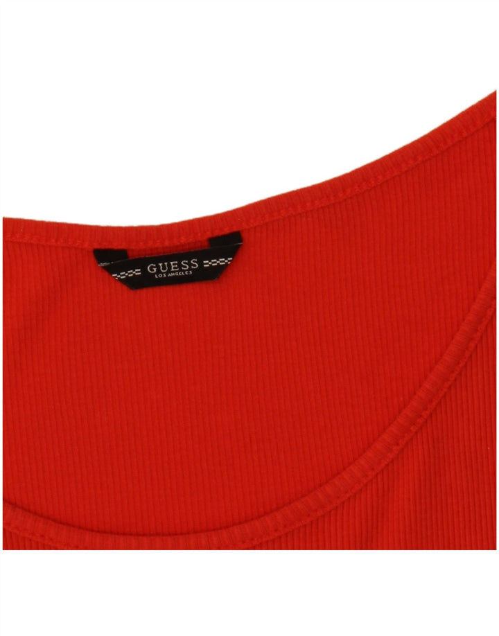 Guess Womens Graphic Vest Top UK 12 Médio Vermelho