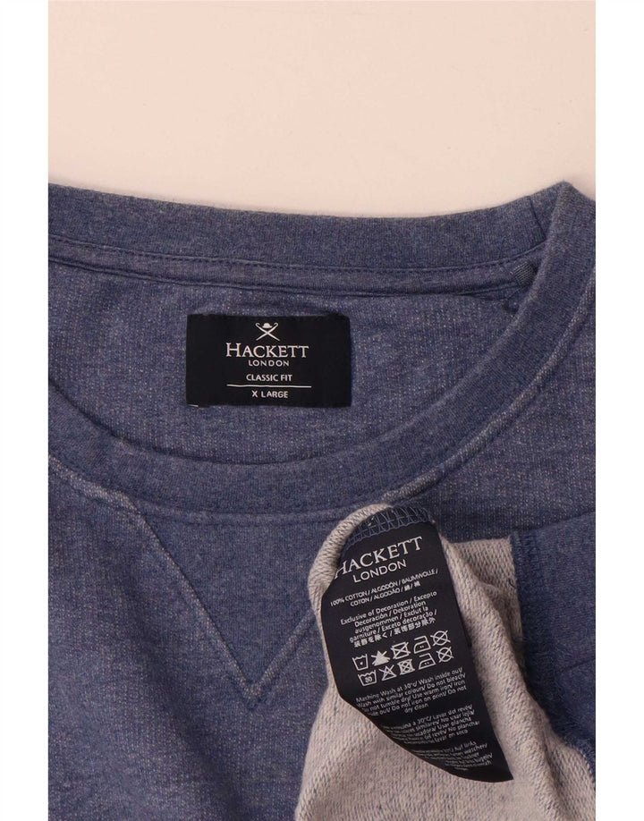 Hackett moletom masculino jumper XL azul algodão