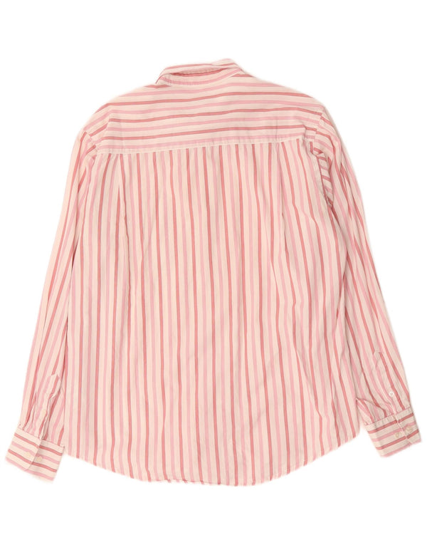 Sergio Tacchini Mens Shirt Large Pink Striped Cotton