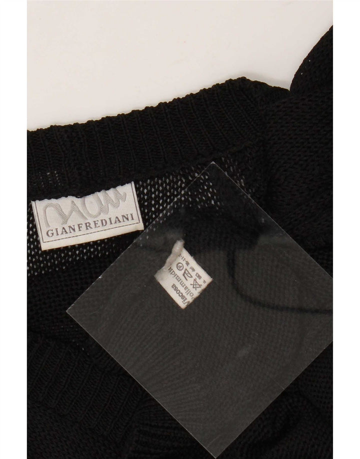 Suéter cardigã feminino Longline Gianfrediani UK 14 médio preto viscose