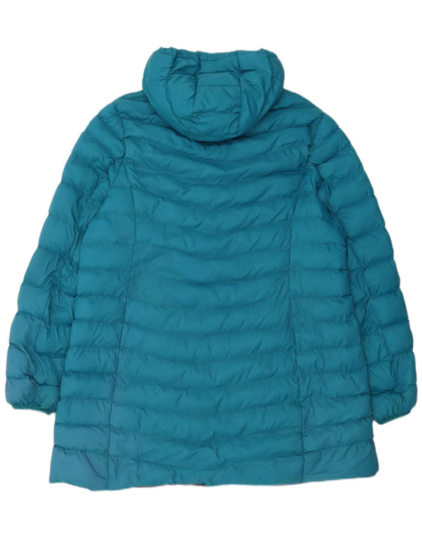Casaco acolchoado com capuz feminino do armazém da montanha poliéster azul UK 20 2XL
