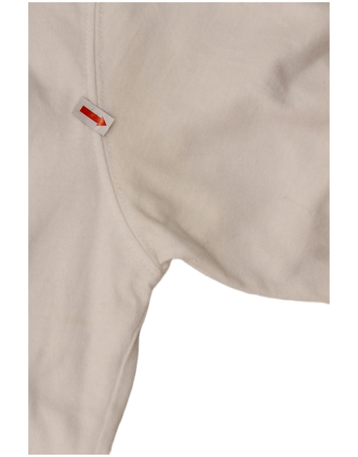 CHAMPION Top gráfico masculino manga comprida grande algodão branco