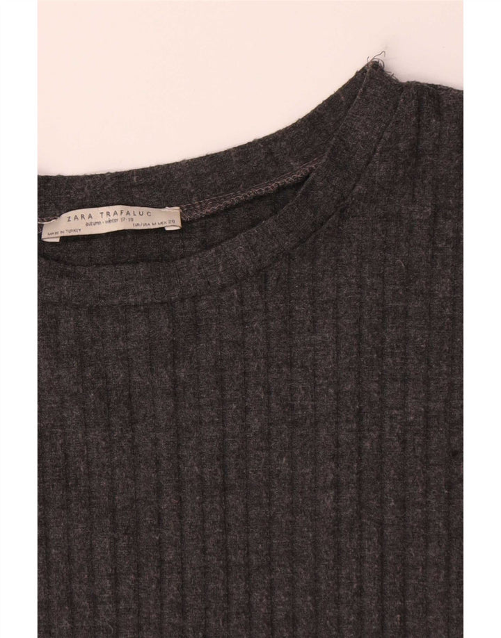 Vestido feminino Zara Trafaluc UK 14 poliéster cinza médio