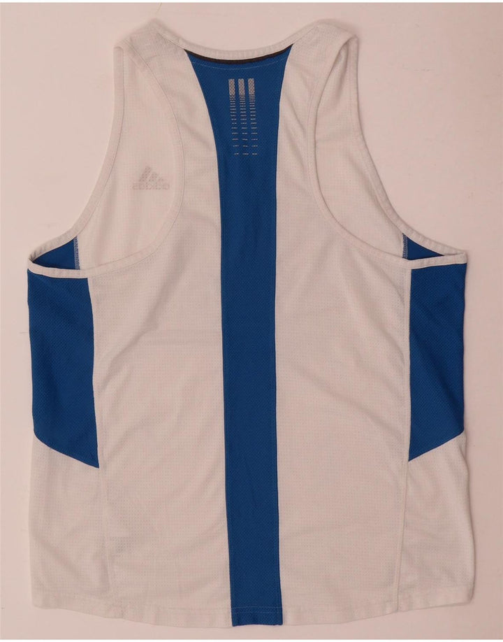 Adidas Mens Climacool Vest Top Grande Branco Colorblock Poliéster