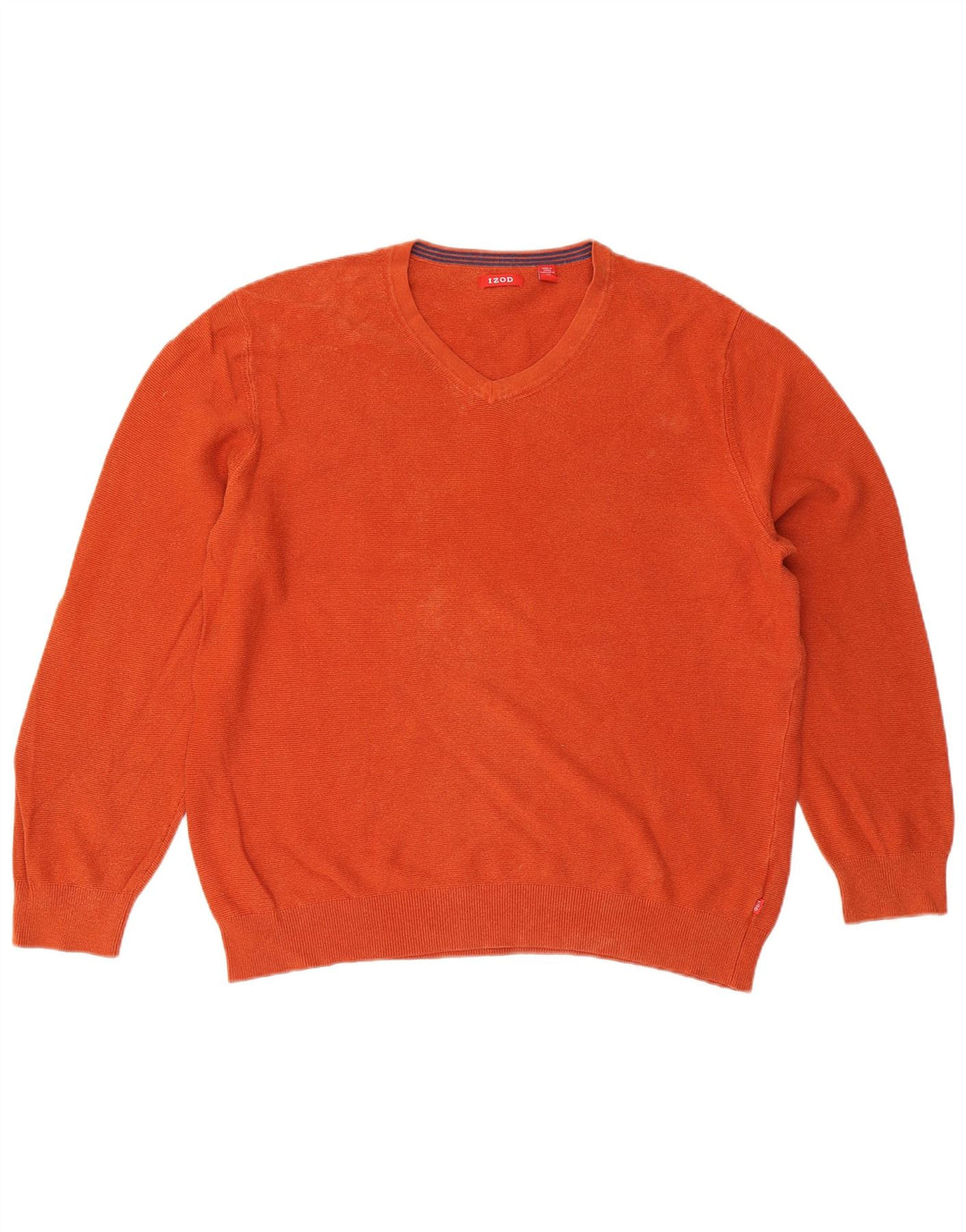 Suéter masculino IZOD com decote em V XL laranja algodão