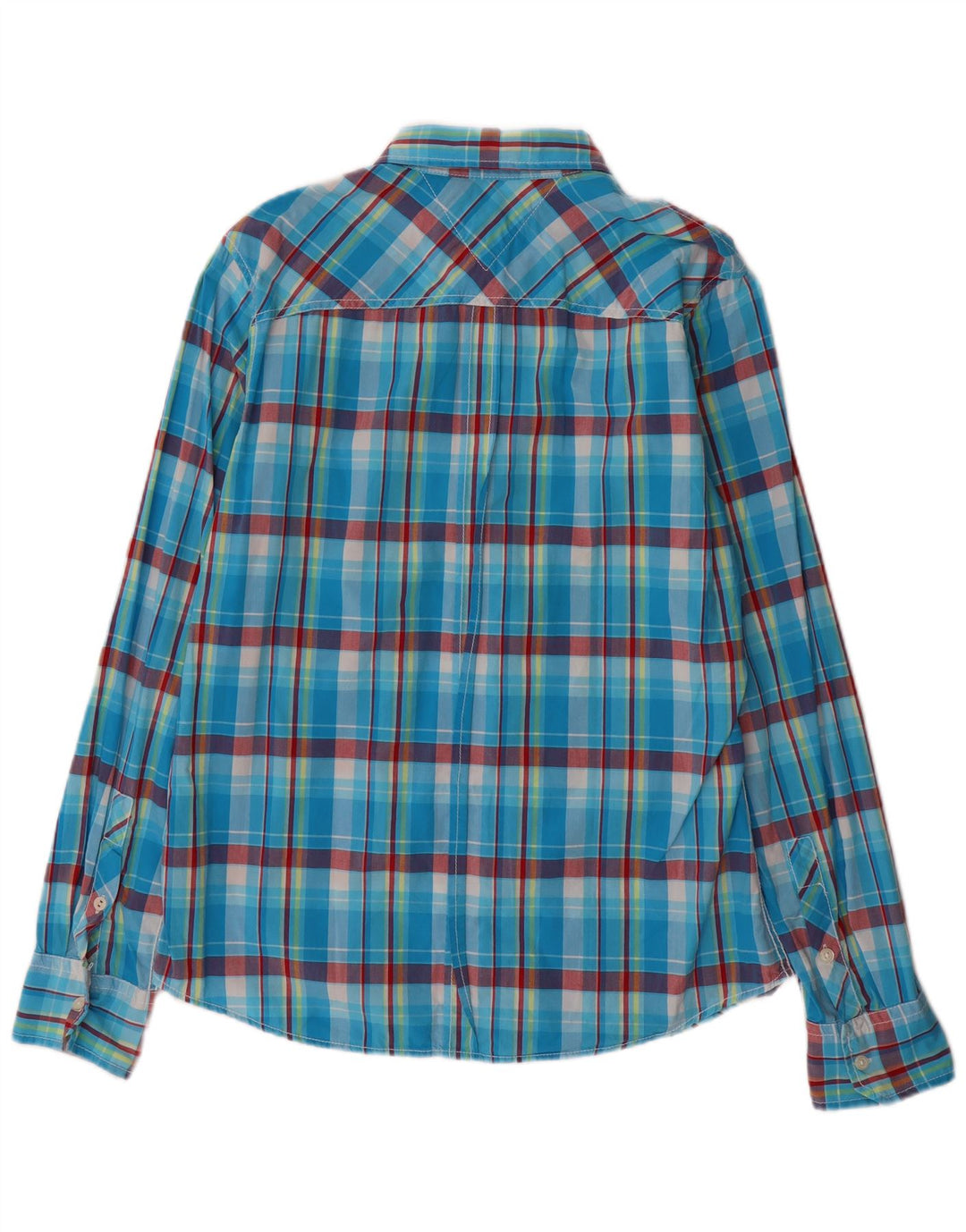 Camisa masculina Tommy Hilfiger grande algodão xadrez azul