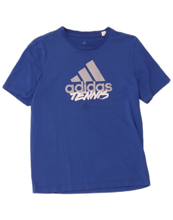 Camiseta Adidas Masculina Tennis Graphic Top Pequeno Algodão Azul