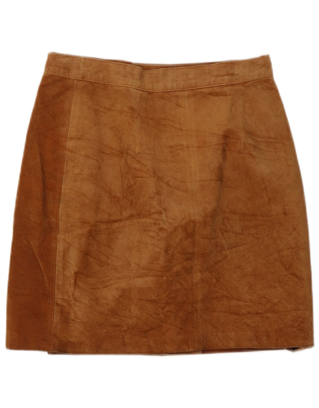 Saia feminina vintage de camurça IT 44 médio W28 couro marrom