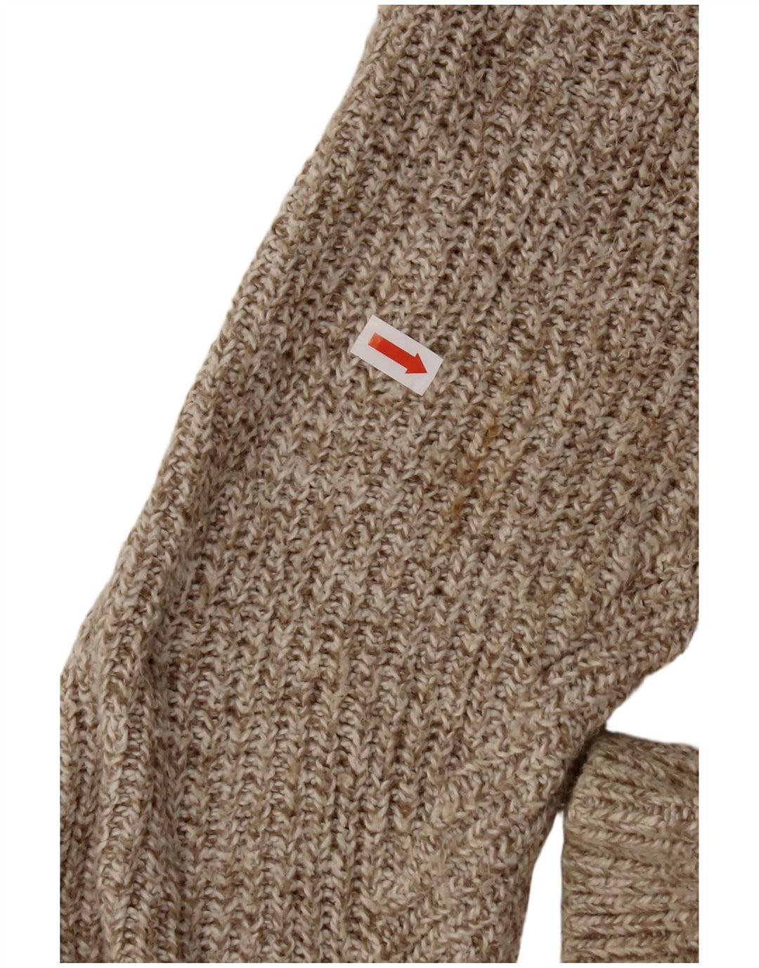 Suéter masculino EDDIE BAUER com gola redonda e botão grande XL bege salpicado