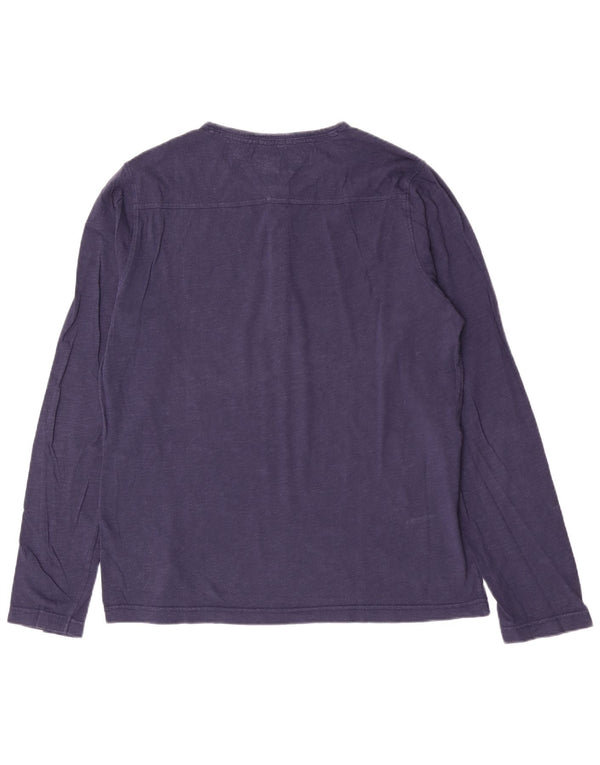Tommy Hilfiger Masculino Henley Top Manga Longa Médio Algodão Azul Marinho