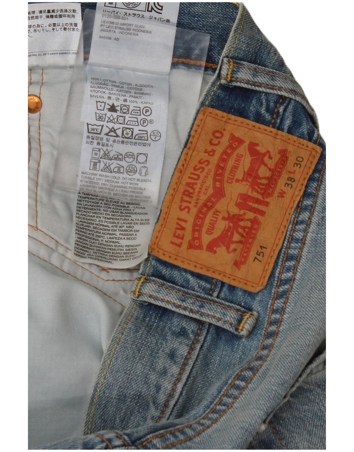 Levi's feminino 751 crop jeans reto W38 L26 algodão azul