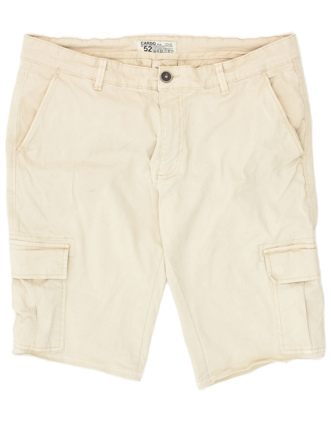 OVS Mens Cargo Shorts IT 52 XL W34 Grey Cotton | Vintage OVS | Thrift | Second-Hand OVS | Used Clothing | Messina Hembry 