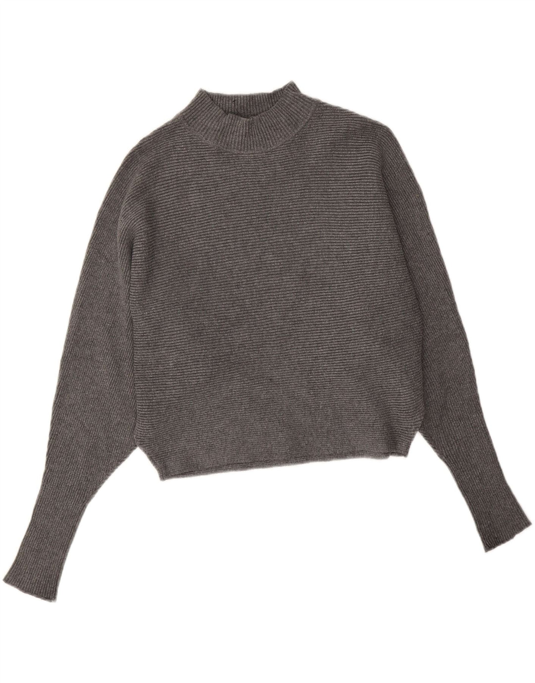 Suéter feminino Zara com gola alta e gola alta, Reino Unido 10 pequeno cinza