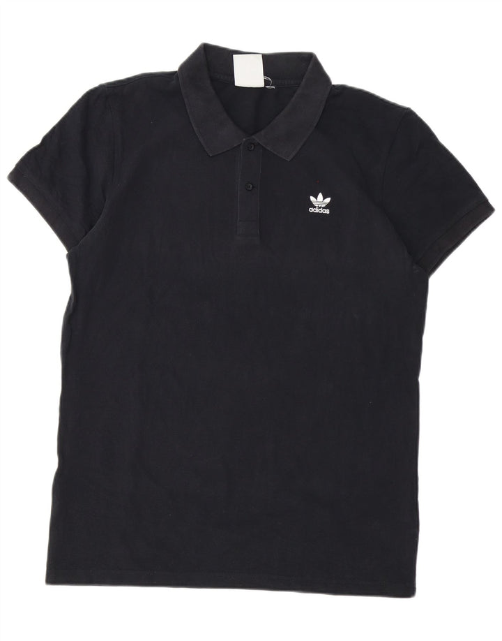 Camisa polo masculina Adidas médio algodão preto