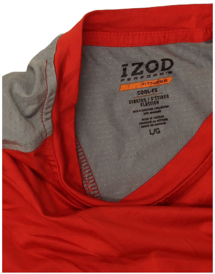 Camiseta masculina IZOD Top grande bloco colorido vermelho