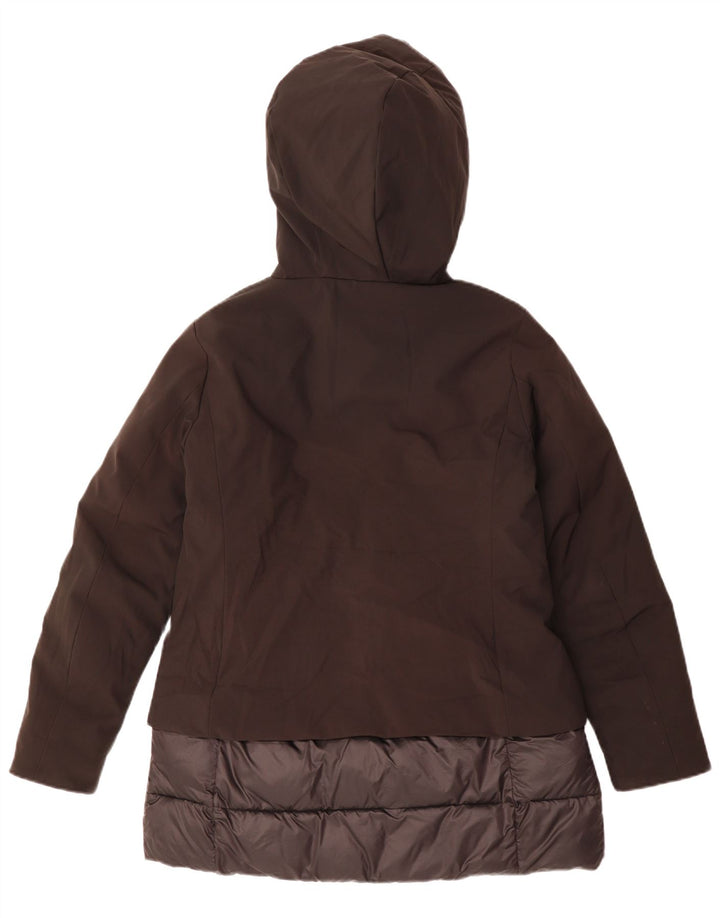 Casaco feminino acolchoado com capuz grande BOMBOOGIE Reino Unido 14 poliéster preto médio
