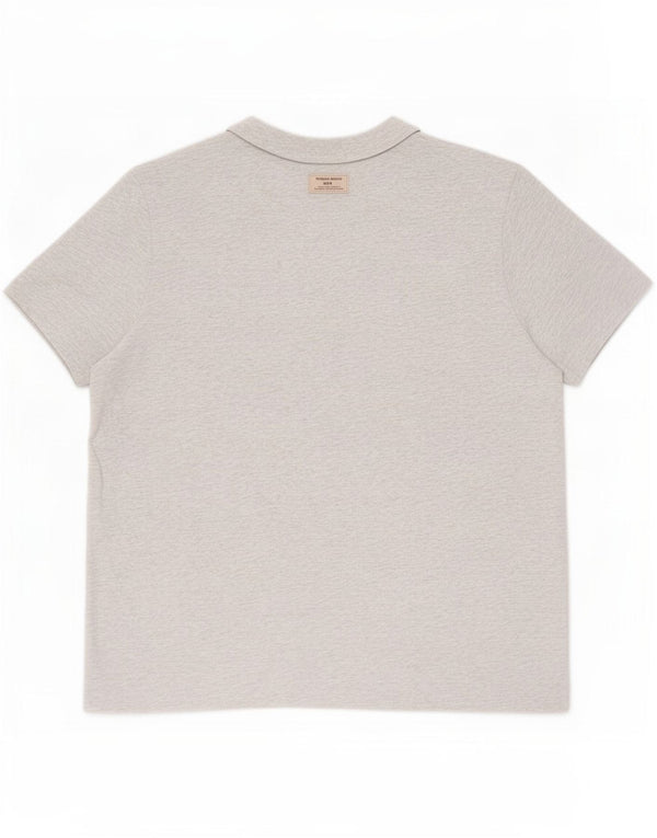 Superdry Camiseta feminina gráfica Top UK 14 Grande algodão manchado cinza