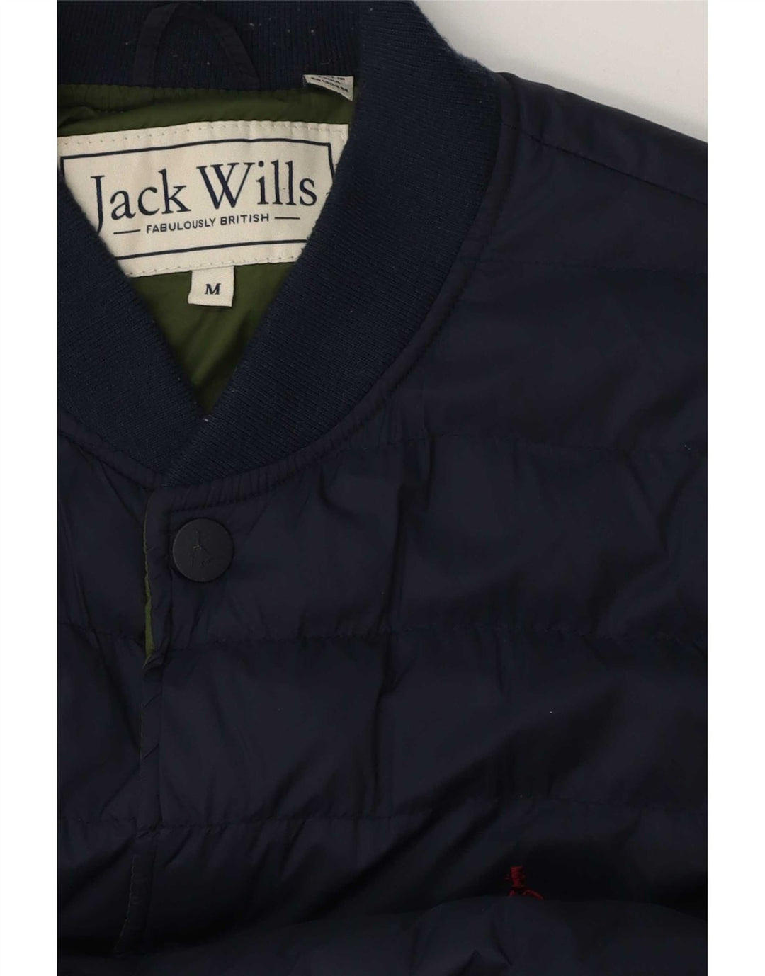 Jaqueta bomber acolchoada masculina Jack Wills Reino Unido 38 azul marinho médio