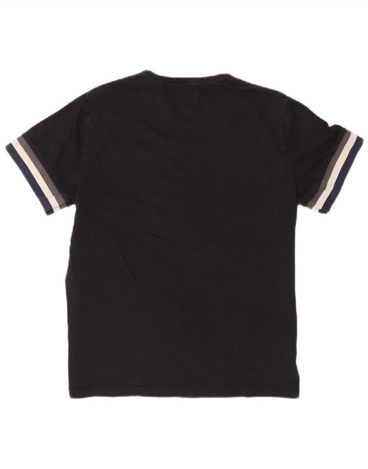 Camiseta masculina Fred Perry de algodão colorblock preto médio