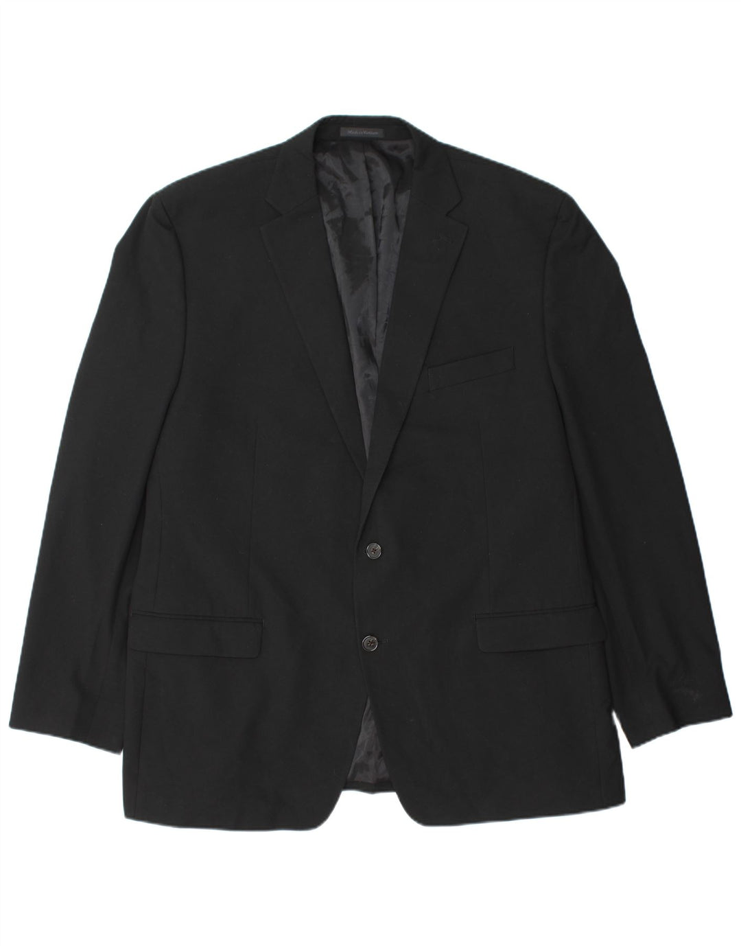 Jaqueta blazer longa masculina CHAPS com 2 botões UK 48 4XL poliéster preto