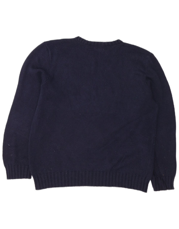Suéter masculino Polo Ralph Lauren com gola redonda e algodão azul marinho médio