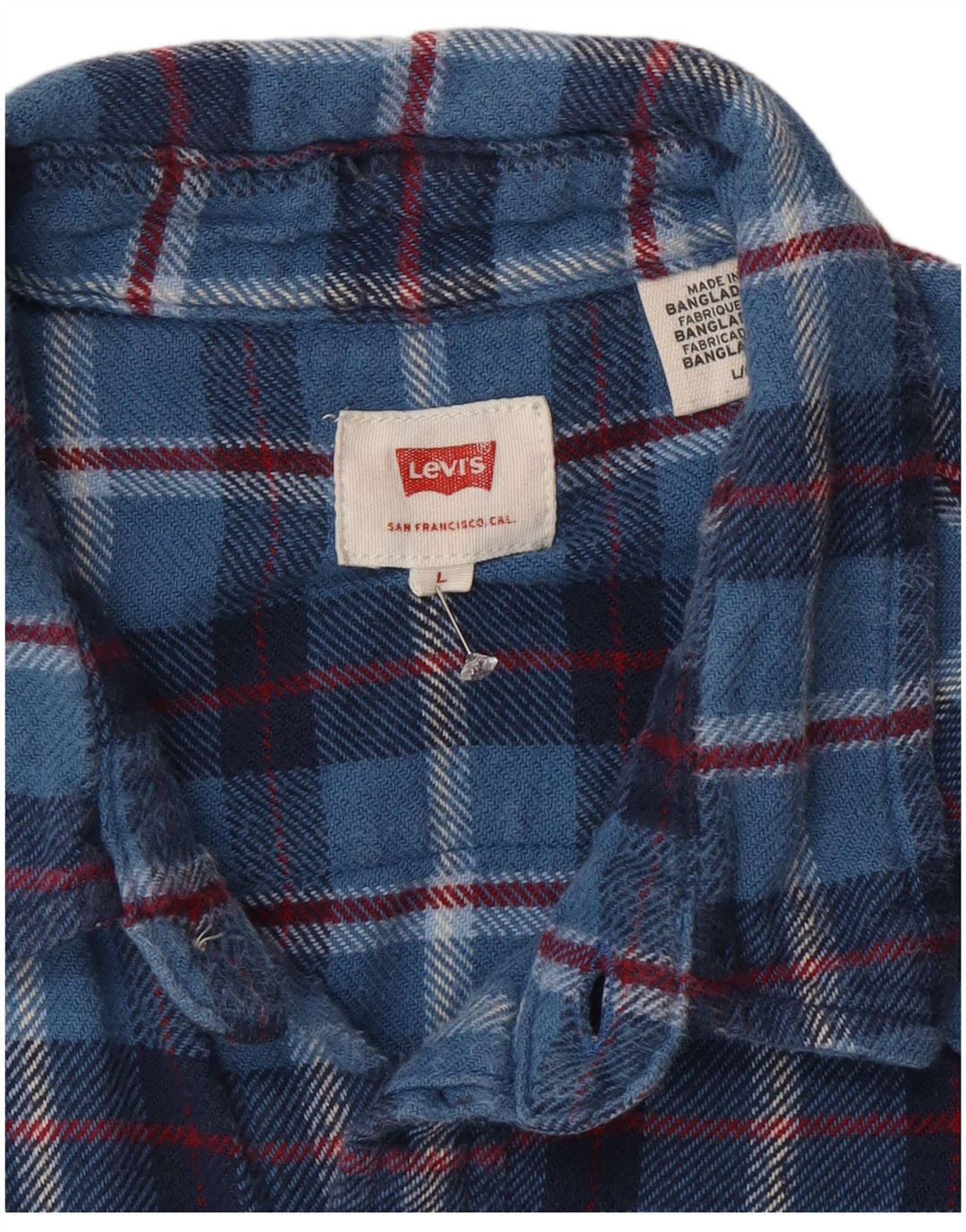 Camisa masculina de flanela Levi's grande xadrez azul