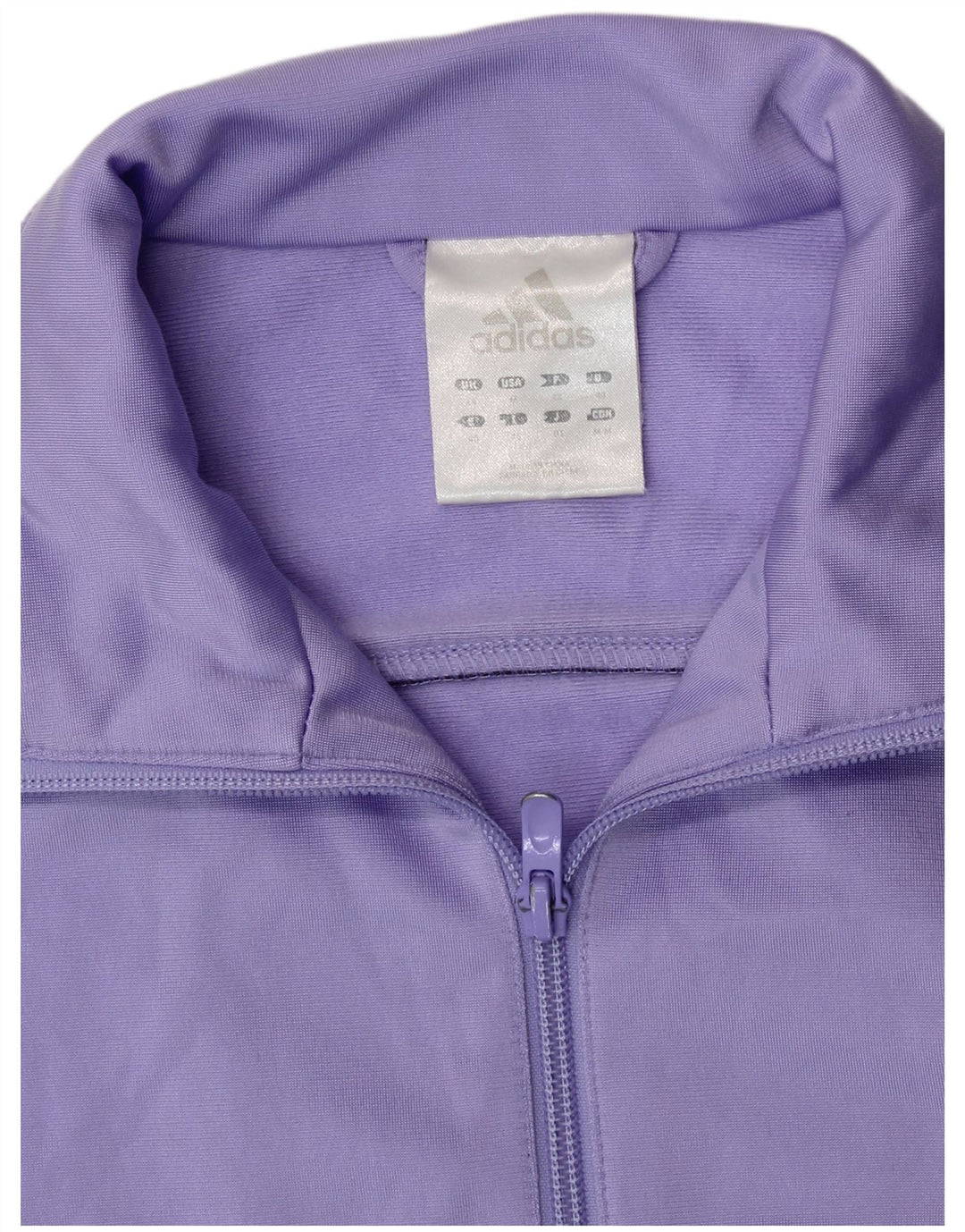 ADIDAS Womens Tracksuit Top Jacket UK 14 Médio Roxo Poliéster