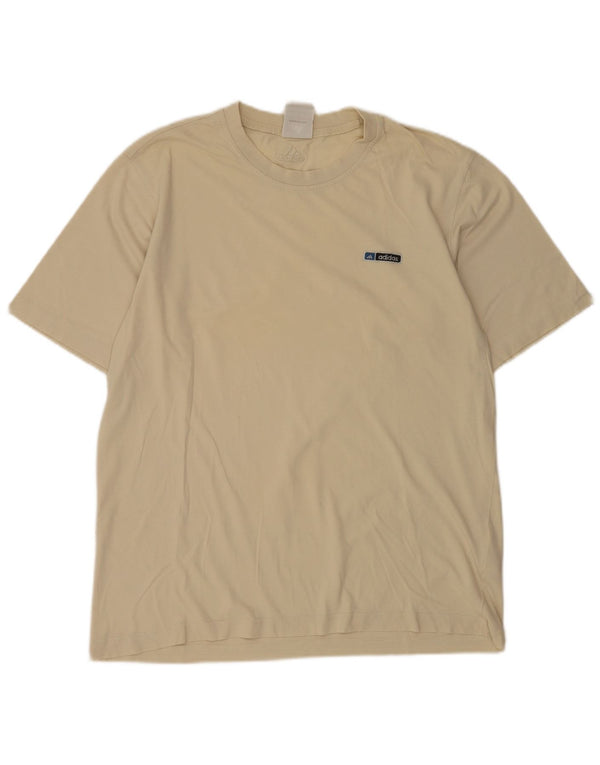 Adidas Mens Camiseta Top Médio Algodão Bege