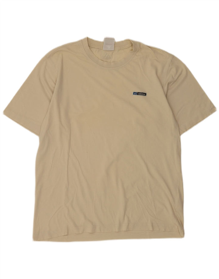 Adidas Mens Camiseta Top Médio Algodão Bege