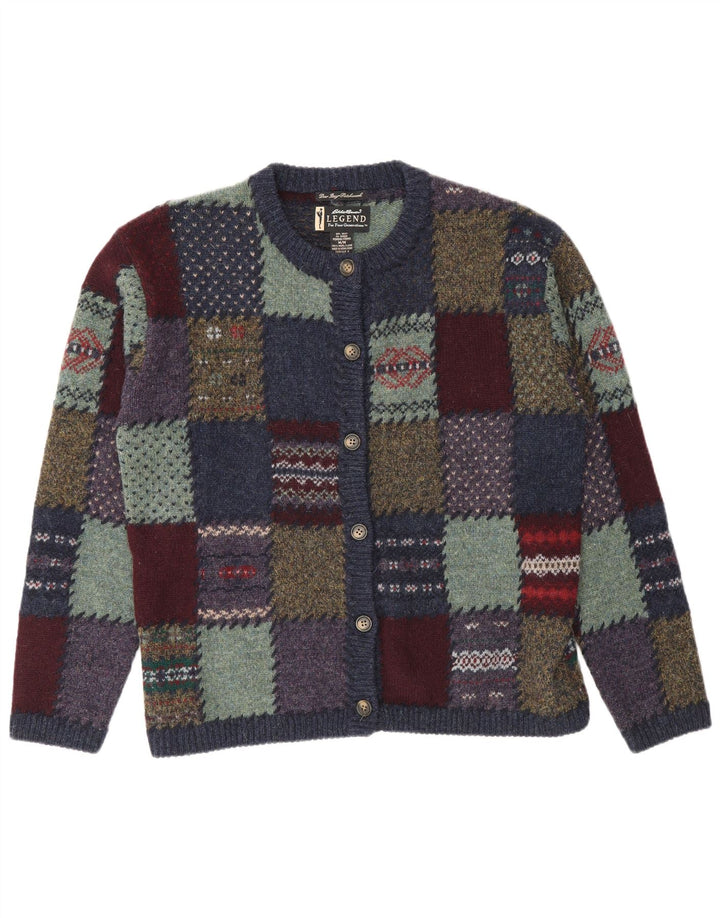 Suéter cardigã feminino Eddie Bauer Reino Unido 14 patchwork médio multicolorido