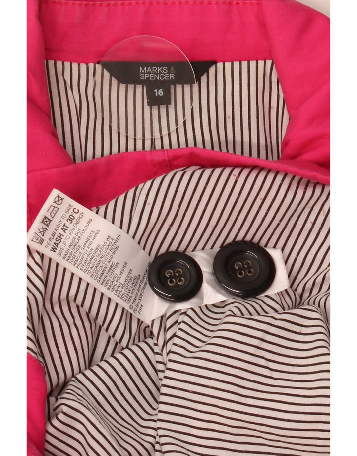 Casaco feminino Marks & Spencer Pea UK 16 grande algodão rosa
